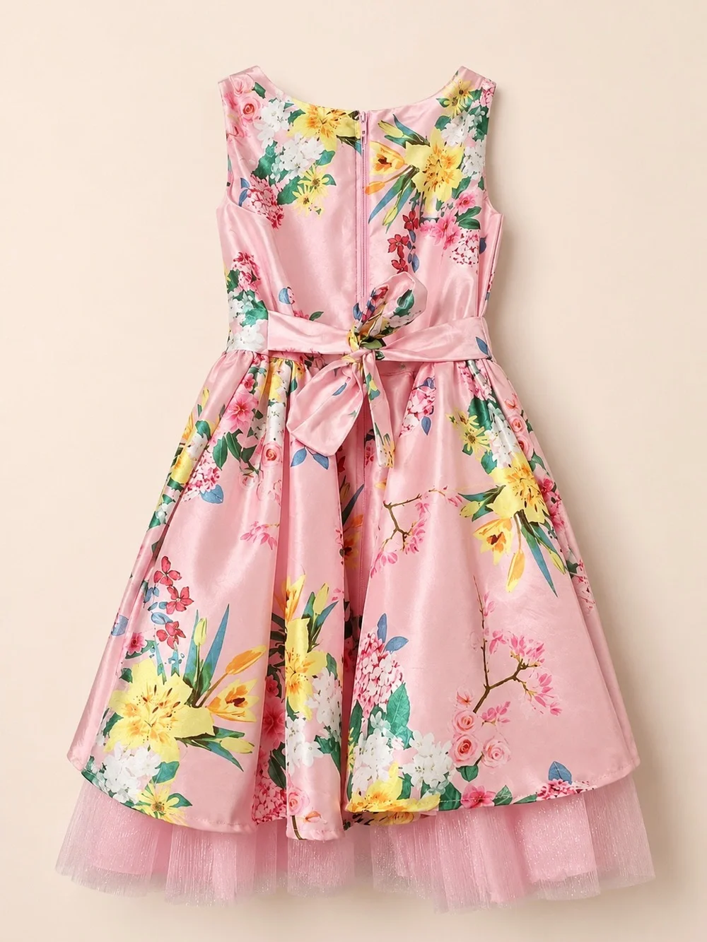 wonder nation Pink Floral High-Low Tulle Party Dress